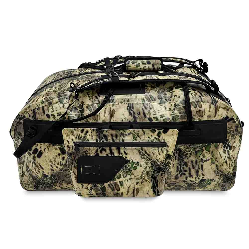 Vandeniui atsparus „Camo Duffel“ krepšys su nuimamu priekiniu maišeliu (IPX6)